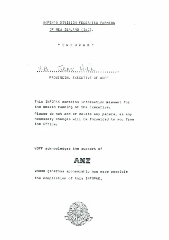 Women’s Division Federated Farmers 1989-1993