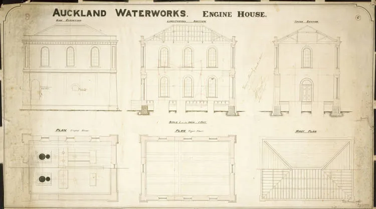 Auckland waterworks - engine house plans