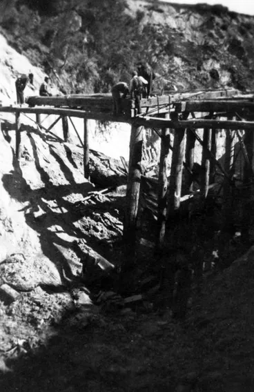 Image: The construction of a bridge on the East Coast railway line