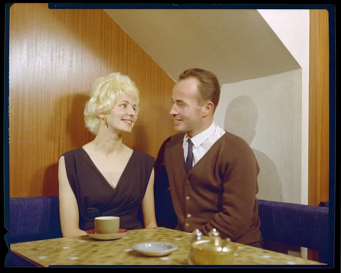 Interior of Suzy's Coffee Bar, Wellington, with Suzy