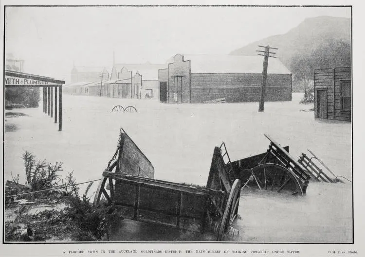 A Flooded Town In The Auckland Goldfields District