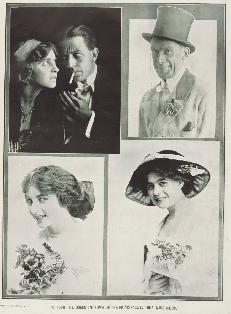 To tour the Dominion - some of the principals in 'Our Miss Gibbs'