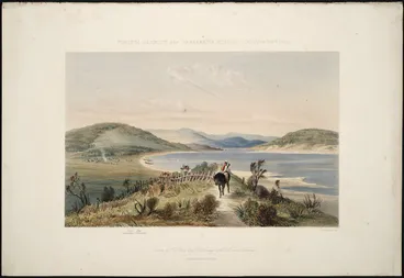 Image: Brees, Samuel Charles 1810-1865 :Porirua Harbour and Parramatta whaling station in Novr 1843. Drawn by S. C. Brees Esqr., Chief Surveyor to the New Zealand Company. London, Smith Elder [1845]