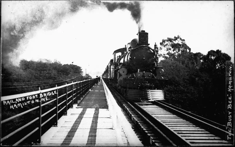 "Rail & Foot Bridge. Hamilton. NZ."