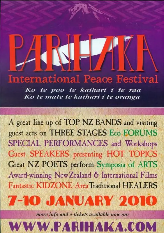 Parihaka International Peace Festival 2010 [poster]