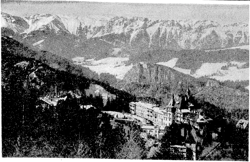 By capturing the 3000 ft high Semmering Pass, in Austria, Marshal Tolbukhin's army has outflanked Vienna and cut a German lifeline to North Italy. Herds a view of the pre-war sports and health resort of bemmermg, ivhich is al the entrance of the pais and ou the road which runs lo Wiener Neustadt and Vienna 45 miles away. (Evening Post, 04 April 1945)