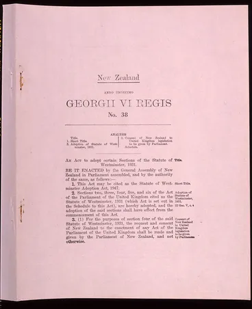 Image: Statute of Westminster Adoption Act, 1947 - Page 1