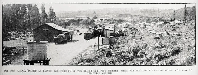 The new railway station at Raetihi, the terminus of the branch line from Ohakune, which formally opened for traffic last week by the Prime Minister