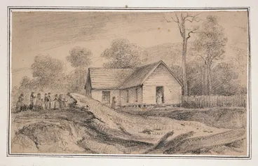 Image: [Swainson, William] 1789-1855 :Wesleyan Chapel, Aglionby, River Hutt, in 1846.