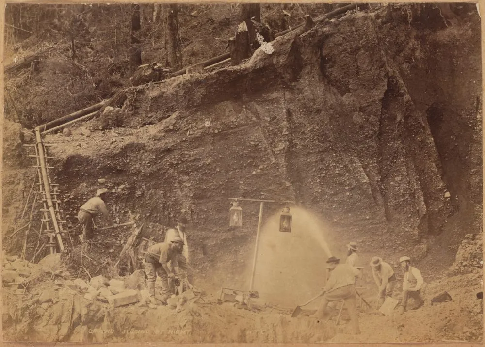 Ground sluicing at night