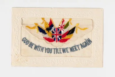 postcard, embroidered