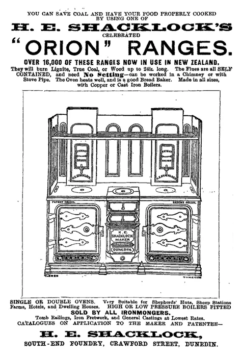 Shacklock Orion range advertisement, 1898