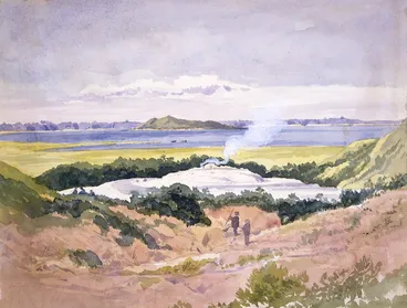 Image: [Fox, William] 1812-1893 :Geyser, quiescent. Wakarewarewa, near Rotorua [1864?]