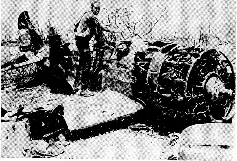 This Japanese Zero was brought down in the United States attack on Peleliu Island, in the Palau Group, east of the Philippines. (Evening Post, 19 October 1944)