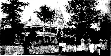 Image: THE KING'S PALACE AT NUKUALOFA, TONGA, FRIENDLY ISLANDS. (Otago Witness, 23 May 1906)