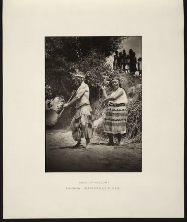 Image: Haka of welcome. Ranana, Wanganui River.