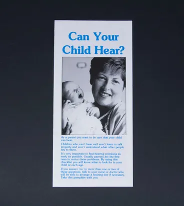 Image: Leaflet, 'Can your child hear?'