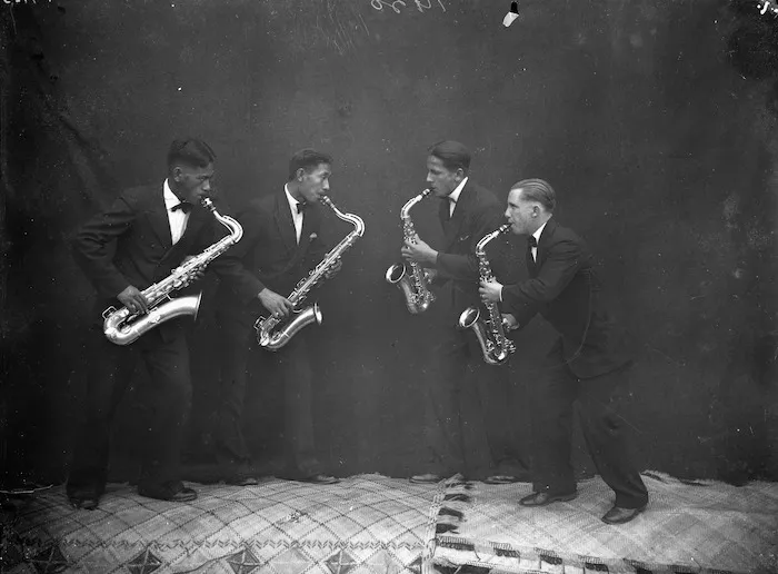 Members of the Ole Maimoa Orchestra of the Maori Agricultural College, Hastings