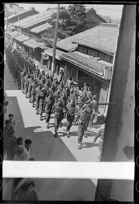 22 Battalion marching through Yamaguchi