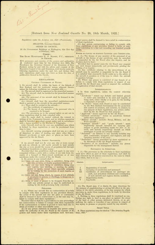 New Zealand Gazette, No.28, 18th March, 1921