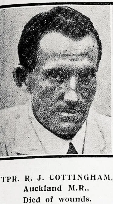 Trooper K. J. Cottingham, Auckland Mounted Rifles, died of wounds