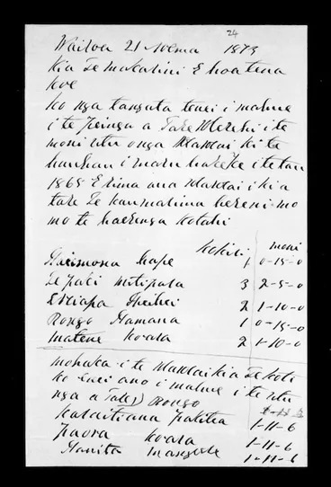 Image: Letter from Te Hamana Tiakiwai, Ahipene Tamatimate to McLean