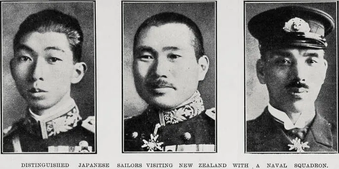 Distinguished Japanese Sailors Visiting New Zealand With A Naval Squadron