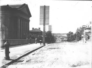 Image: Upper Queen St. looking towards the harbour. Bible Training Institute on left.