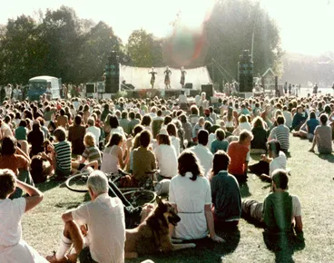 Fallout Follies and audience at the Peace Festival Image: Fallout Follies and audience at the Peace Festival