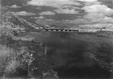 Image: Silverstream road bridge; distant view upstream; infra-red?