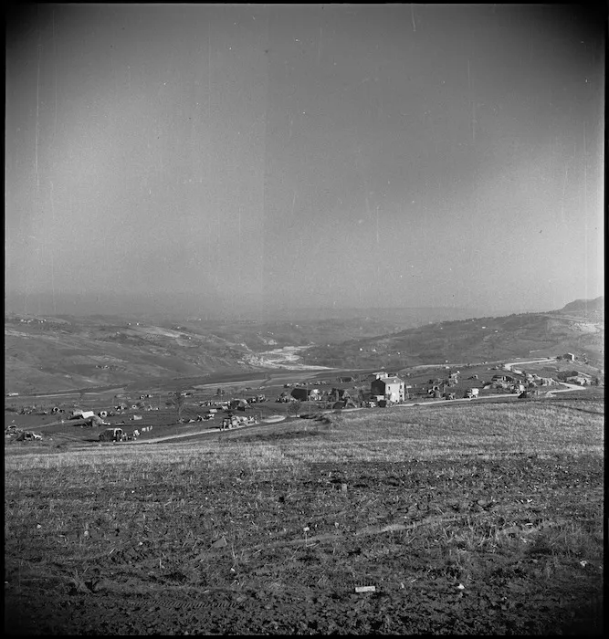 Site of Divisional HQ when NZ Artillery made first contact with enemy on Italian battlefront, World War II - Photograph taken by George Kaye