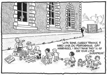 Image: Darroch, Bob, 1940- :"With some clergy taking a hard line on performing gay marriages..." 9 May 2013