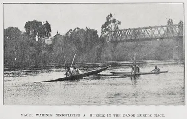 Image: Māori Wahines Negotiating A Hurdle In The Canoe Hurdle Race