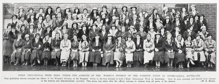 Girls' educational week held under the auspices of the women's division of the Farmers' Union at Invercargill, Southland