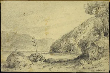 Image: Swainson, William, 1789-1855 :Petoni road, looking towards Wellington. 1848