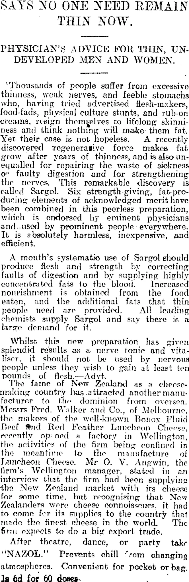 Page 6 Advertisements Column 6 (Otago Daily Times 21-7-1920)