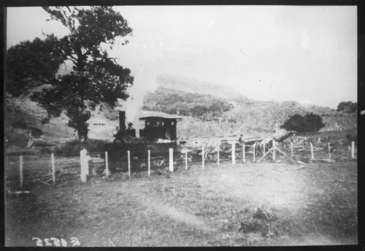 Engine on tramway near Piha.