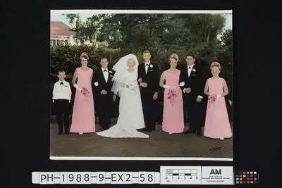 [Handcoloured bridal portrait]