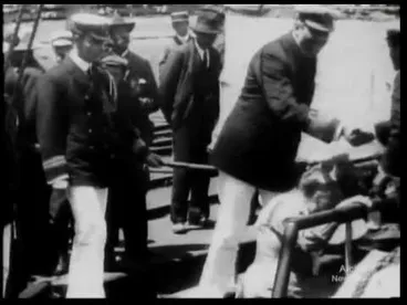 Image: Departure of Shackleton's British Antarctic Expedition, Departure from Lyttelton, New Zealand, 1908