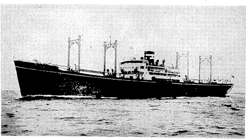 DIRECT LINE TO NEW ZEALAND ABANDONED.-TAe Canberra Mam, one of the new fast cargo vessels^ built by the Osaka Shosen Kaisha Line for the Japan-Australia and Japan-New Zealand service. The direct service to New Zealand has been abandoned, however, and these vessels will noiv trade with New Zealand via Australia, "','. (Evening Post, 28 July 1936)