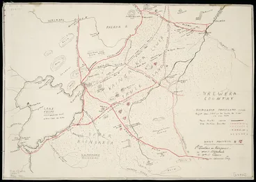 Image: [Hill, Henry Thomas, 1849-1933] :[Map of Kaingaroa tableland] [ms map]. [H.H.].