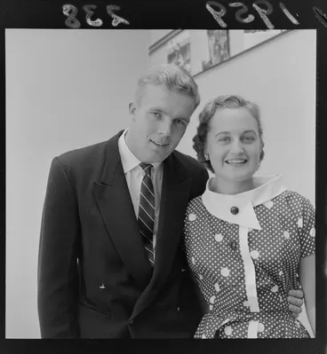 Image: Peter Dickie and Clemency Mirams on their engagement