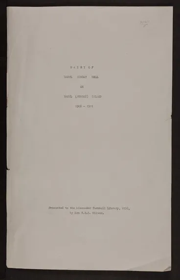 Image: Bell, Roy, 1882-1966 : Diary