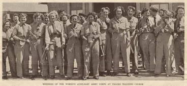 Image: Members of the Women's Auxiliary Army Corps at trades training course