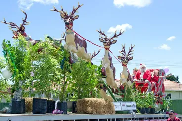 Image: Reindeer on Float 2016 Christmas Parade Levin