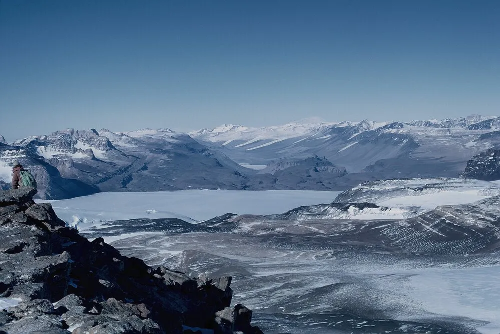 View down Wright Valley across Wright Upper Glacier
