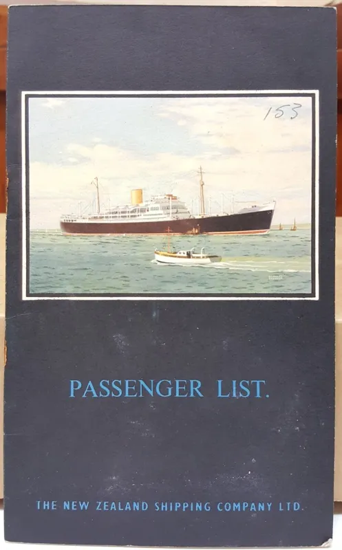 Ship Passenger List: R.M.S Ruahine