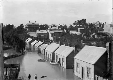 Image: Saunders Lane, Thorndon, Wellington, in flood