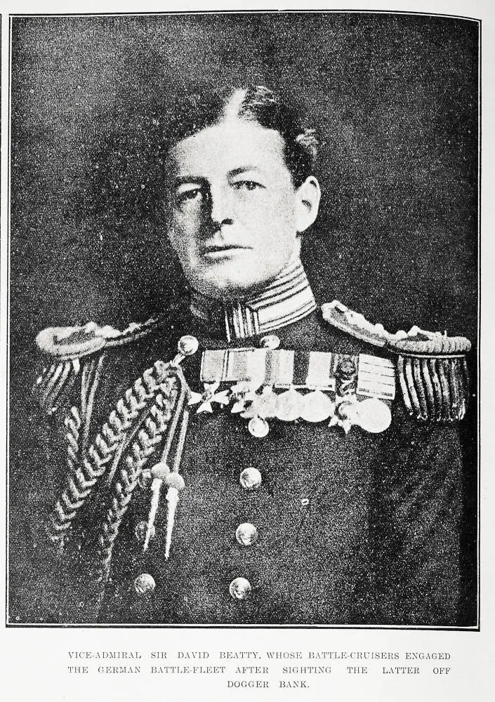 Vice-Admiral Sir David Beatty, whose battle-cruisers engaged the German battle-fleet after sighting the latter off Dogger Bank