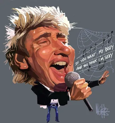 Image: Webb, Murray, 1947- :Rod Stewart [ca 10 February, 2005]